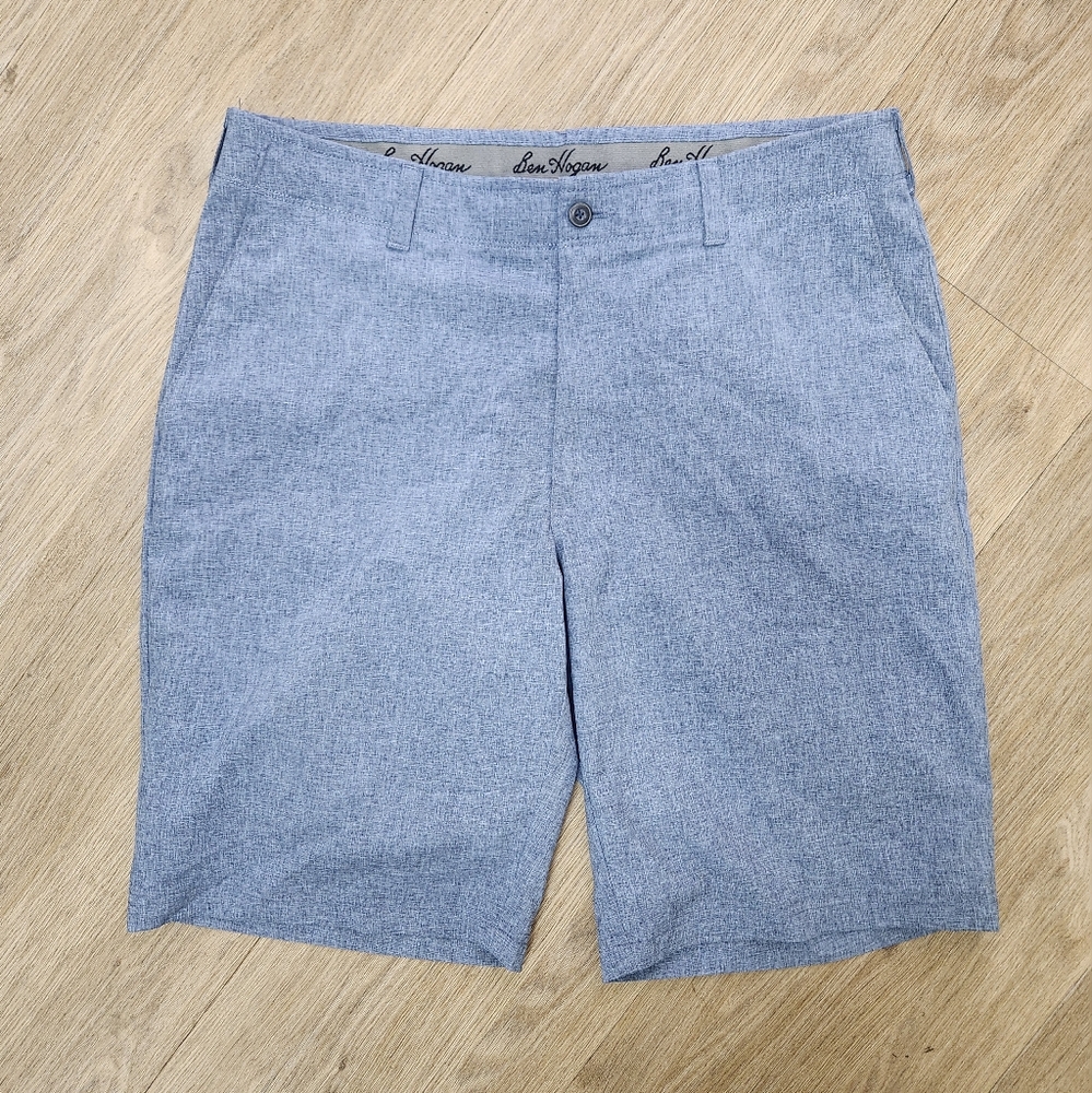 Ben Hogan Performance Golf Shorts Size 34 Blue Stretch Moisture Wicking